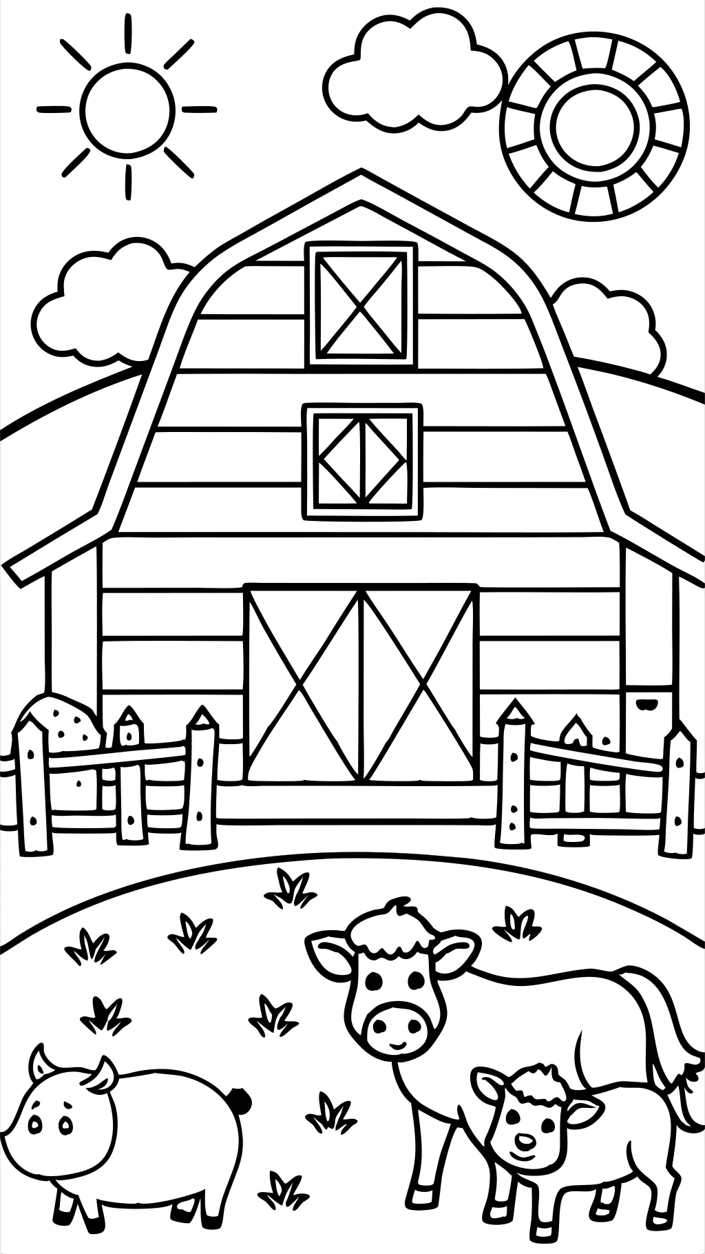 coloring farm pages